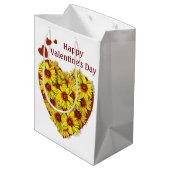 Sunflower Heart Gift Bag Medium Cadeauzakje (Achterkant Gekanteld)