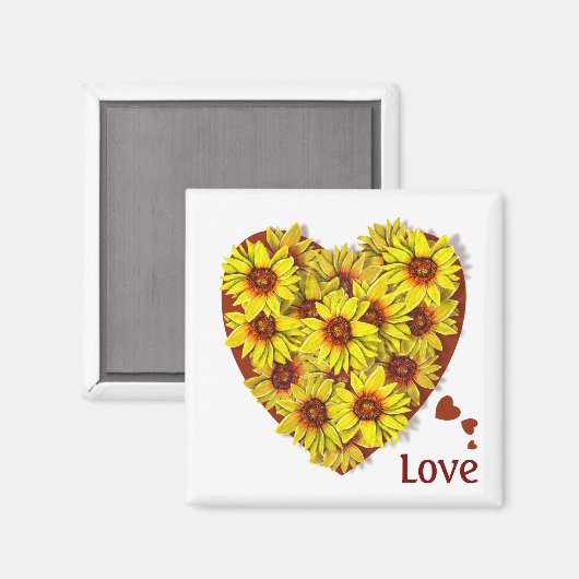Sunflower Heart Magnet (Voorkant / Achterkant)
