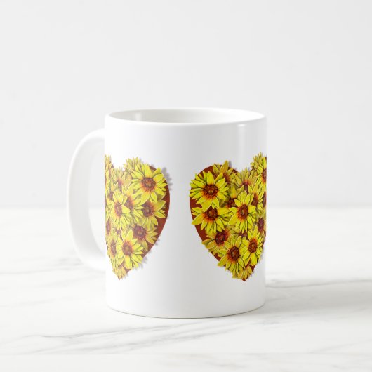 Sunflower Heart Mug Koffiemok (Voorkant links)