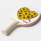 Sunflower Heart Ping Pong Paddle Tafeltennisbatje (Voorkant Gekanteld)