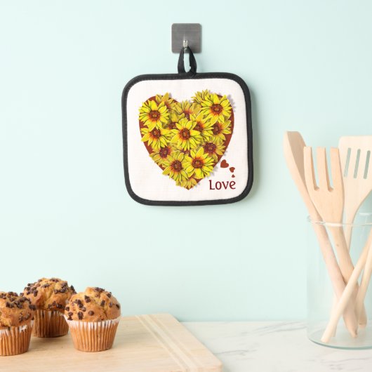 Sunflower Heart Pot Holder Pannenlap (Insitu(Ophanging))