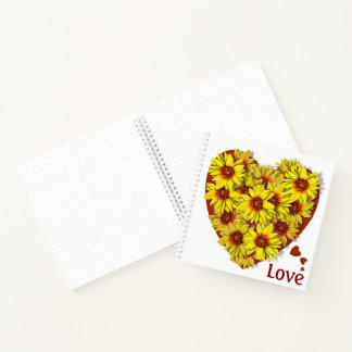 Sunflower Heart Spiral Notebook Notitieboek