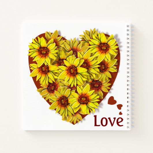 Sunflower Heart Spiral Notebook Notitieboek (Achterkant)