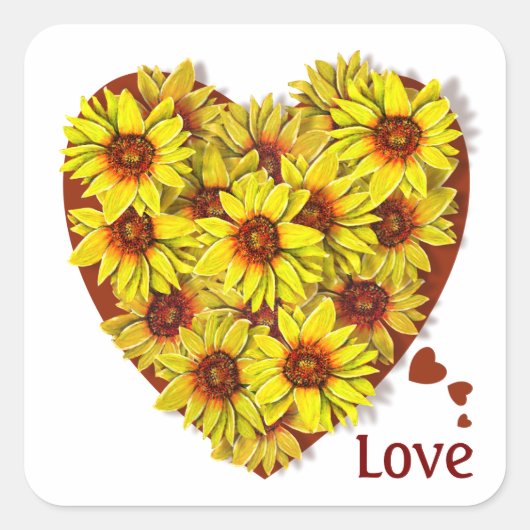 Sunflower Heart Sticker (Voorkant)