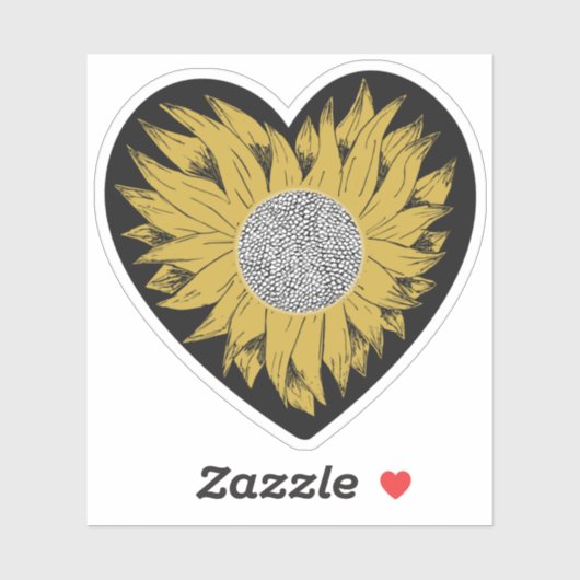 Sunflower Heart Sticker (Vel)