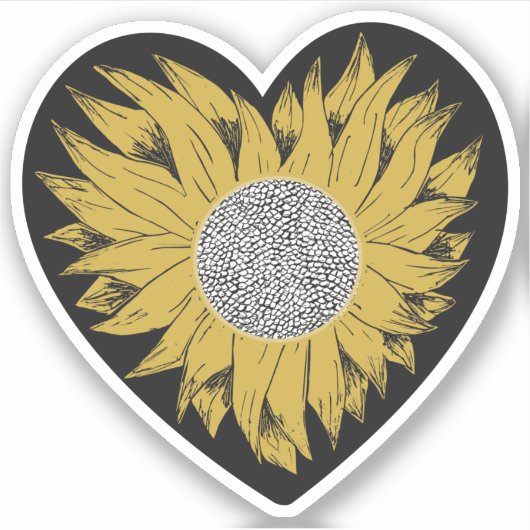 Sunflower Heart Sticker (Voorkant)