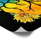 Sunflower Heart Ukraine Oekrainian Flag Stand With Poster (Hoek)