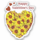 Sunflower Heart Vinyl Sticker (Voorkant)