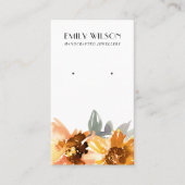 SUNFLOWER HERFST AUTUMN STUD EARRING DISPLAY CARD VISITEKAARTJE (Voorkant)
