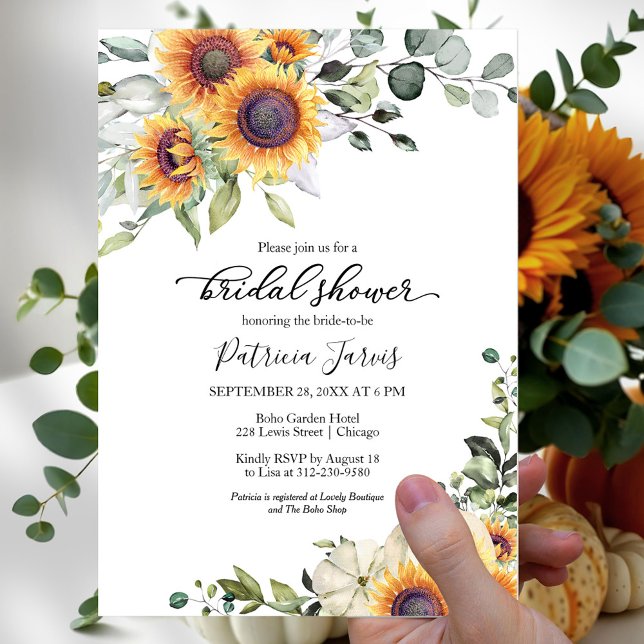 Sunflower Herfst Budget Bridal Shower Invitation (Creator heeft geüpload)