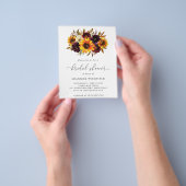 Sunflower Herfst Budget Bridal Shower Uitnodiging Flyer (Hand)
