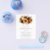 Sunflower Herfst Budget Bridal Shower Uitnodiging Flyer (Enkel)