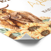 Sunflower Highland Koe Baby shower Welkom Poster (Hoek)