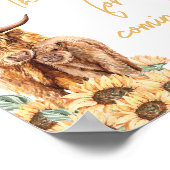 Sunflower Highland Koe Bedankt voor uw komst Poster (Hoek)