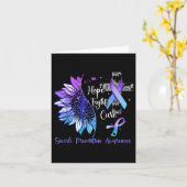 Sunflower Hope Fight Cure Suicide Prevention Aware Kaart (Gele Bloem)