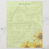 Sunflower House Lined Writing Paper Briefhoofd (Voorkant)