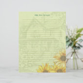 Sunflower House Lined Writing Paper Briefhoofd (Staand voorkant)