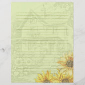 Sunflower House Lined Writing Paper Briefhoofd (Achterkant)