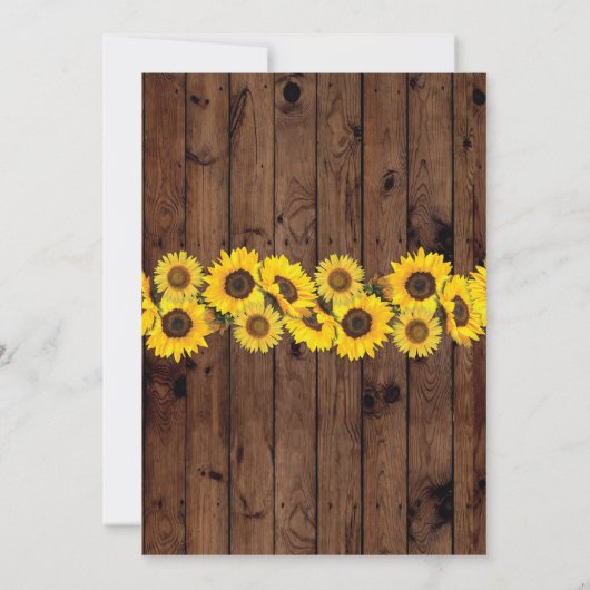Sunflower Housewarming Sweet Home Wood Invite Kaart (Achterkant)