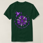 Sunflower Hummingbird Purple Ribbon Prematurity Wa T-shirt (Design voorkant)