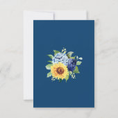 Sunflower Hydrangea Blue Waterverf Wedding Save The Date (Achterkant)