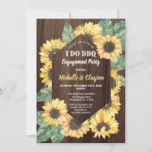 Sunflower I do BBQ Engagement Party Invitation Kaart (Voorkant)