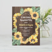 Sunflower I do BBQ Engagement Party Invitation Kaart (Staand voorkant)