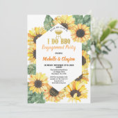 Sunflower I doo BBQ Engagement Party Kaart (Staand voorkant)