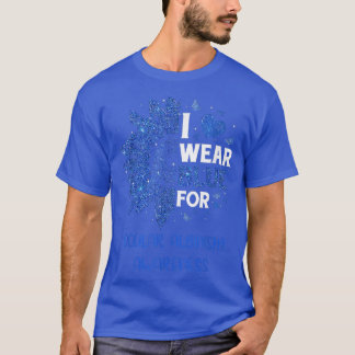 Sunflower I Wear Blue Ribbon Ocular Albinism Aware T-shirt