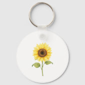 Sunflower Illustration — Bright Botanical Art Sleutelhanger (Voorkant)