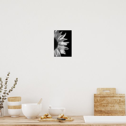 Sunflower in Black & White Poster (Keuken)