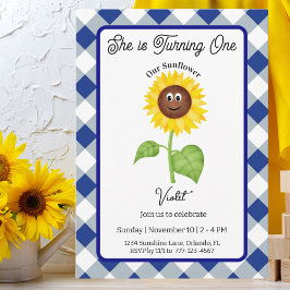 Sunflower Invitation Kids 1st Birthday Party Card Kaart