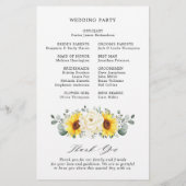 Sunflower Ivory Peony Eucalyptus Weddenschap (Achterkant)