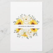 Sunflower Ivory Peony Eucalyptus Weddenschap (Achterkant)