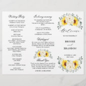 Sunflower Ivory Peony Eucalyptus Weddenschap (Voorkant)