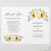 Sunflower Ivory Peony Floral Eucalyptus Programme (Voorkant)