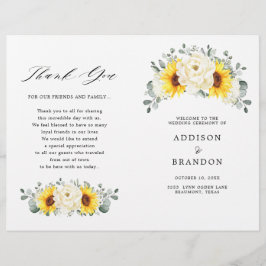 Sunflower Ivory Peony Floral Eucalyptus Programme