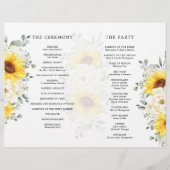 Sunflower Ivory Peony Floral Eucalyptus Programme (Achterkant)