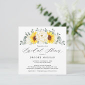 Sunflower Ivory Peony Floral Vrijgezellenfeest Kaart (Staand voorkant)