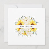 Sunflower Ivory Peony Floral Vrijgezellenfeest Kaart (Achterkant)