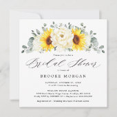 Sunflower Ivory Peony Floral Vrijgezellenfeest Kaart (Voorkant)