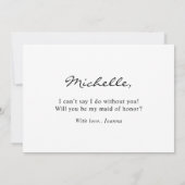 Sunflower Ivory Peony Maid of Honor Invitation Kaart (Achterkant)