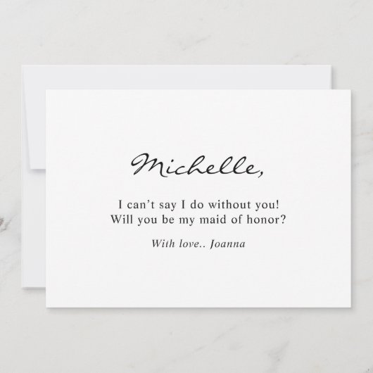 Sunflower Ivory Peony Maid of Honor Invitation Kaart (Achterkant)