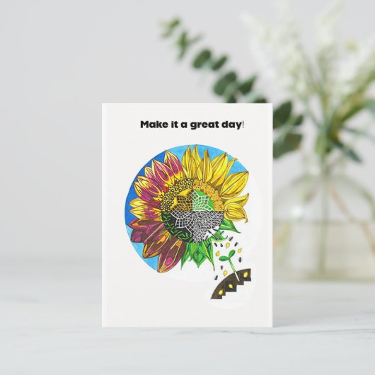 Sunflower Joy Briefkaart (Staand voorkant)