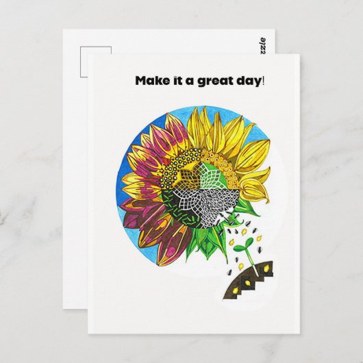 Sunflower Joy Briefkaart (Voorkant / Achterkant)