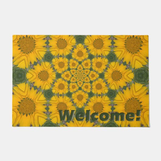Sunflower Kaleidoscoop Deurmat (Voorkant)