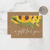 Sunflower Kraft Small Business Gift Certificate Notitiekaartje (Voorkant / Achterkant in situ)