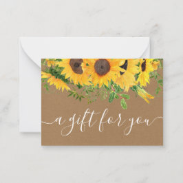 Sunflower Kraft Small Business Gift Certificate Notitiekaartje