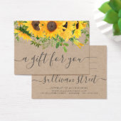 Sunflower Kraft Small Business Gift Certificate Visitekaartje (Bureau)