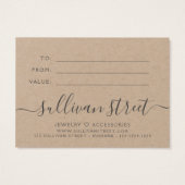 Sunflower Kraft Small Business Gift Certificate Visitekaartje (Achterkant)